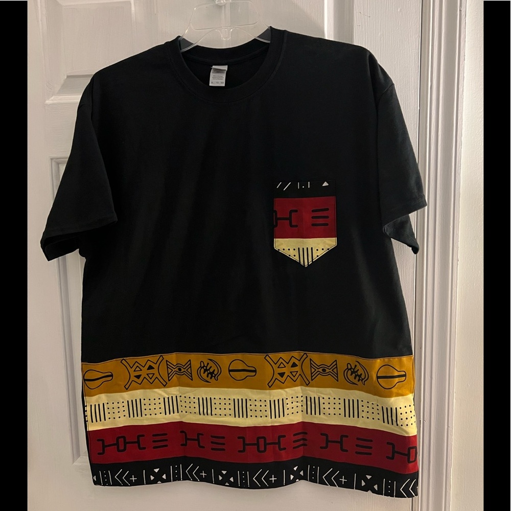 T-Shirt accented with Afrocentric fabric